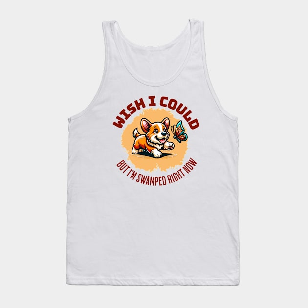 🐶 Too Busy Corgi White Tank Top by Pink & Pretty